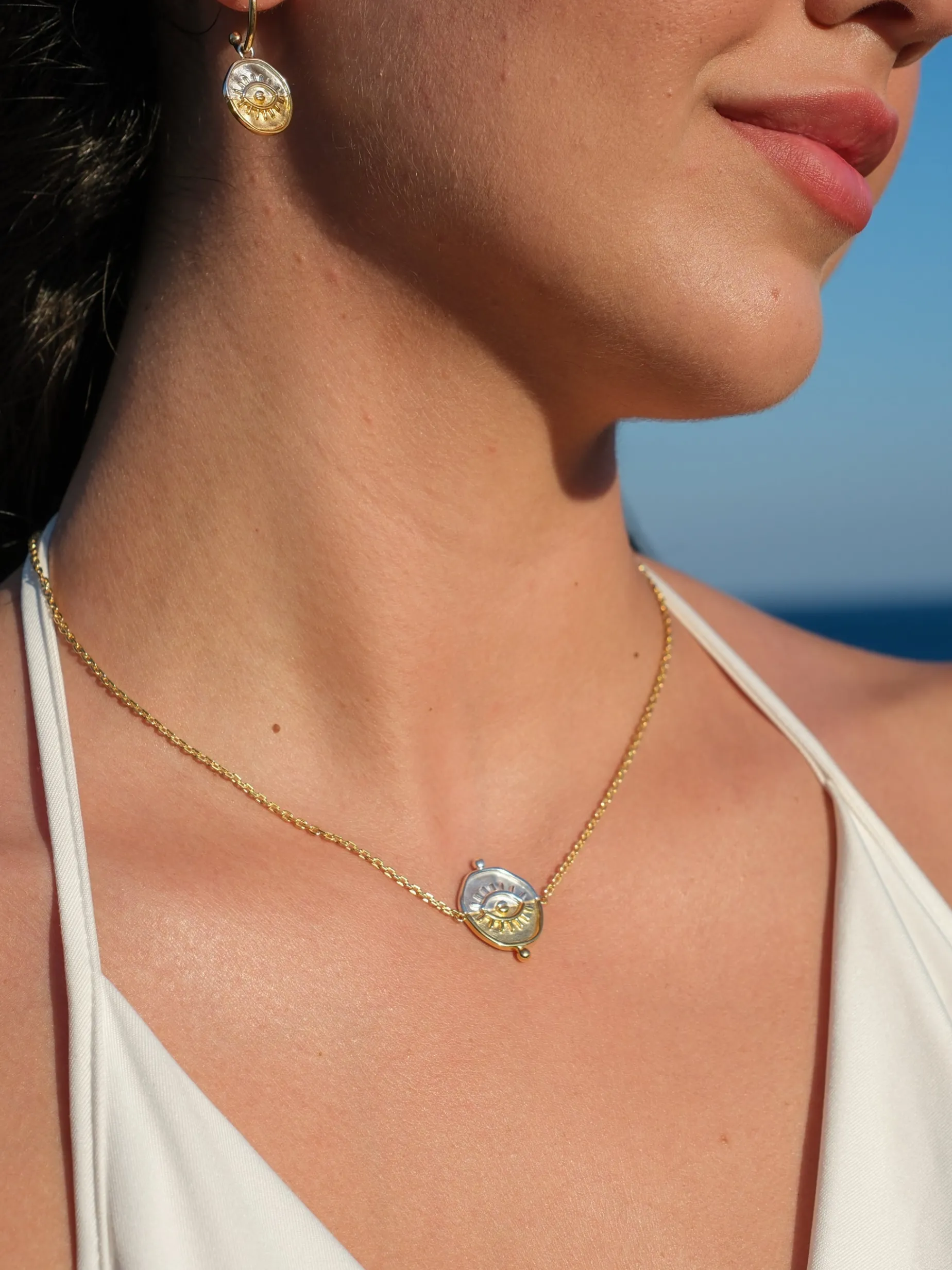 Guiding Moonlight Two Tone Necklace