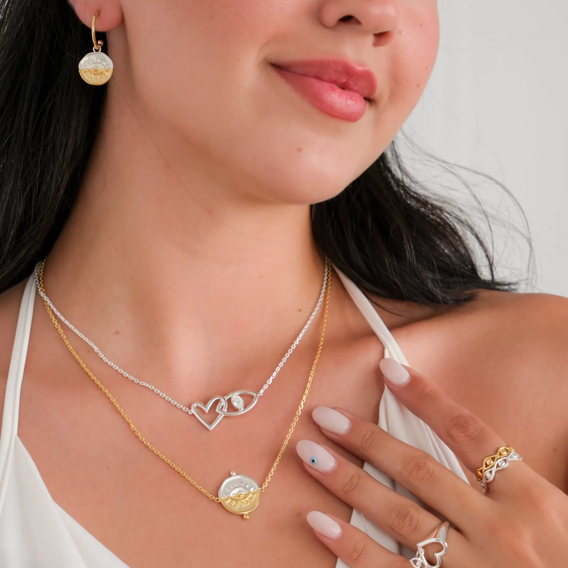 Guiding Moonlight Two Tone Necklace