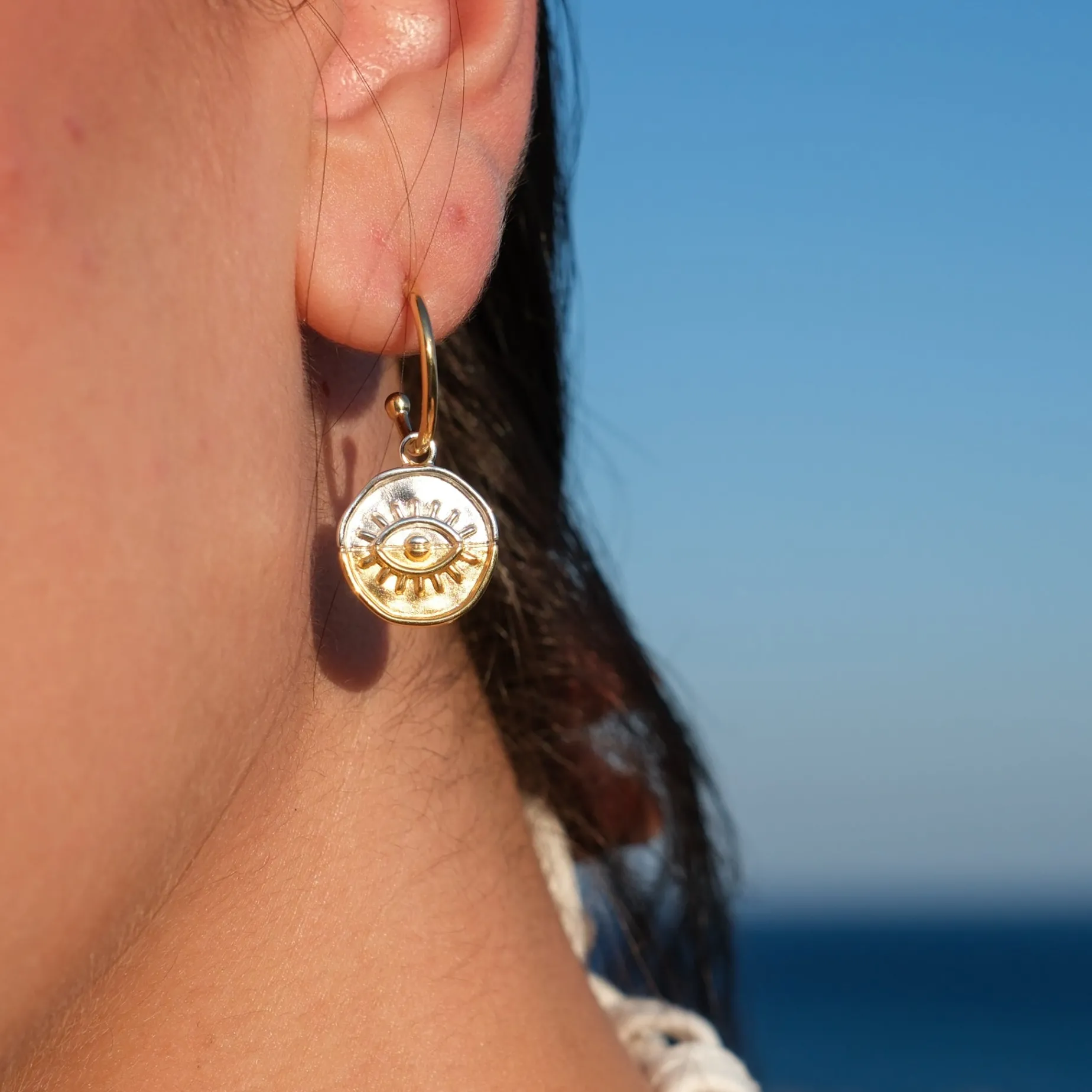 Guiding Moonlight Two Tone Earrings